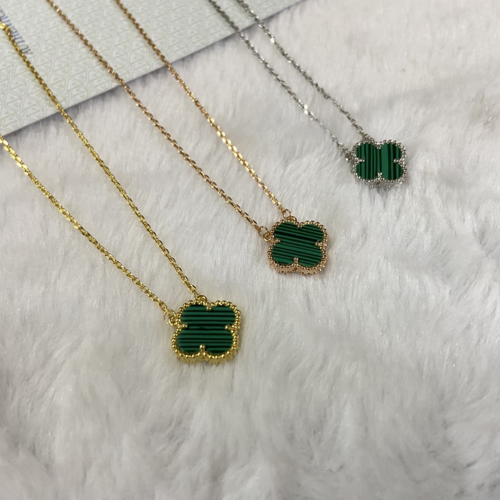 Van Cleef & Arpels One Flower Necklace - Green Shell